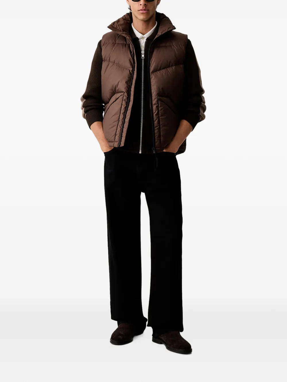 Marc O'Polo side-stripe zip-up sweater Bruin