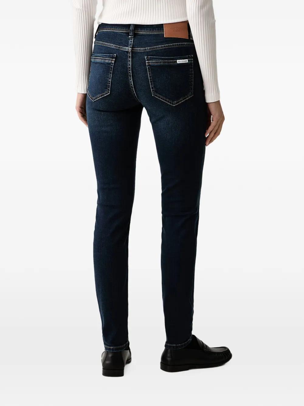 Marc O'Polo whiskered slim-fit jeans Blauw
