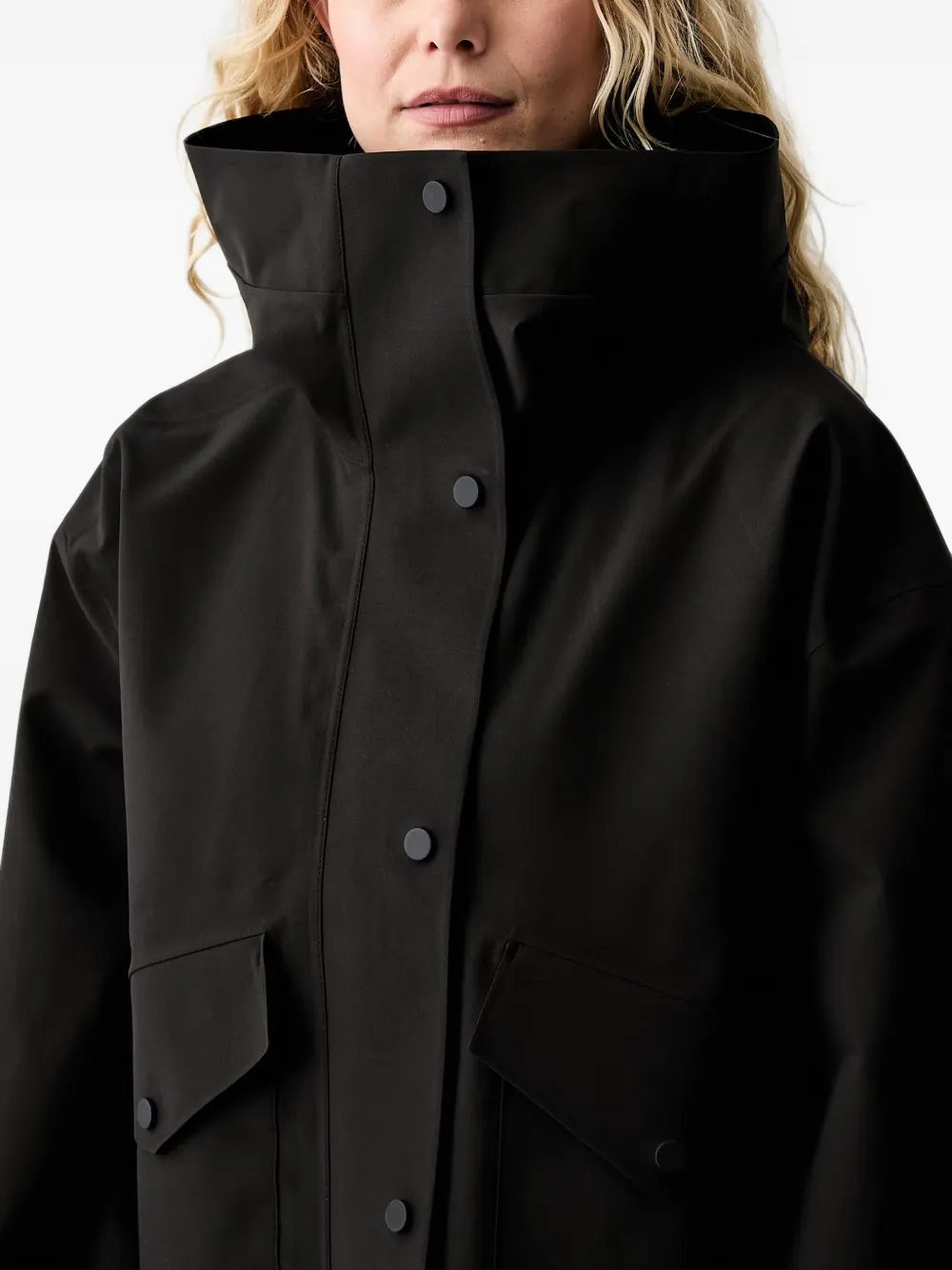 Marc O'Polo x Function oversized jack met capuchon en klepzak Zwart