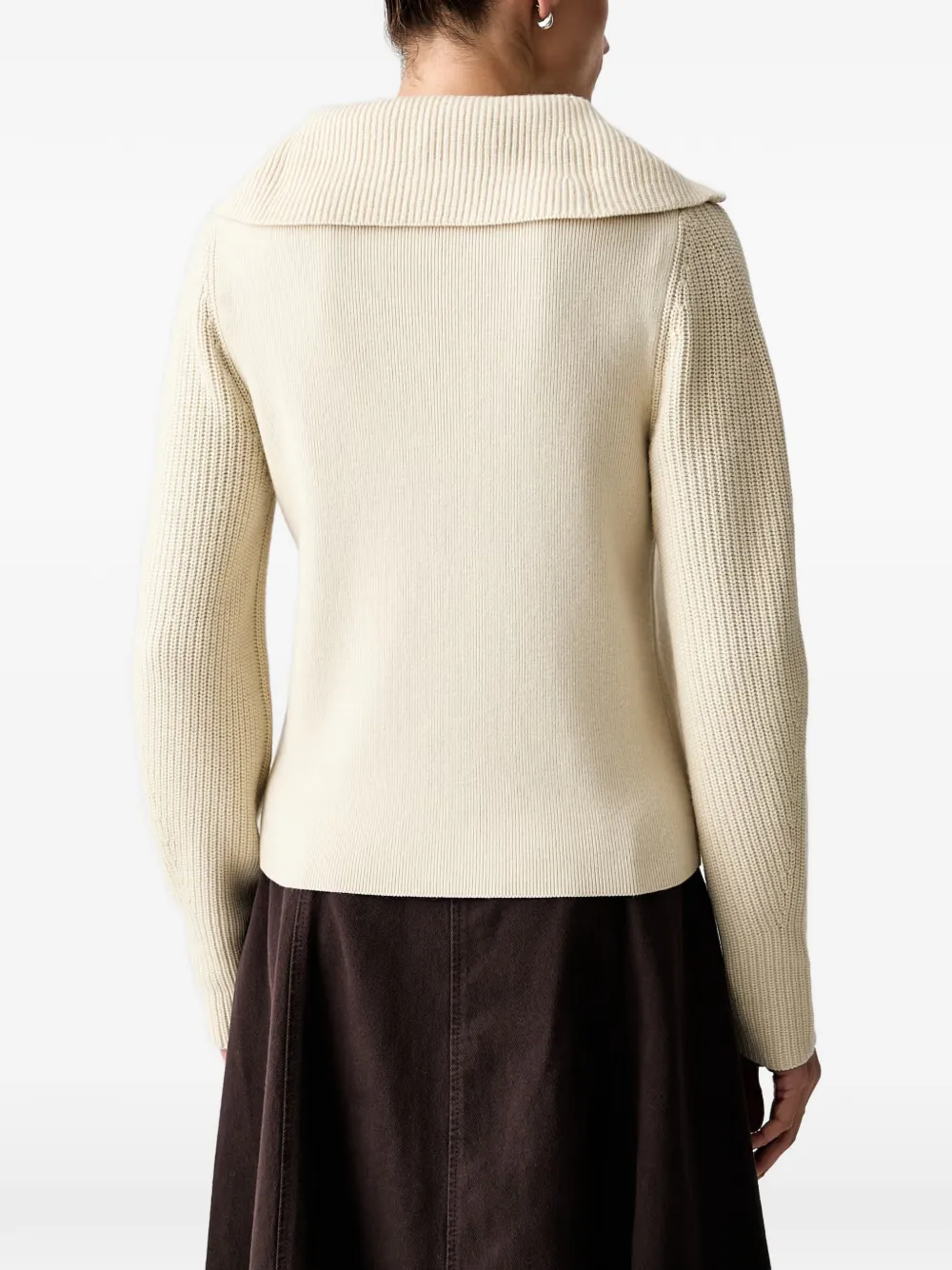 Marc O'Polo ribbed-knit quarter-zip sweater Beige