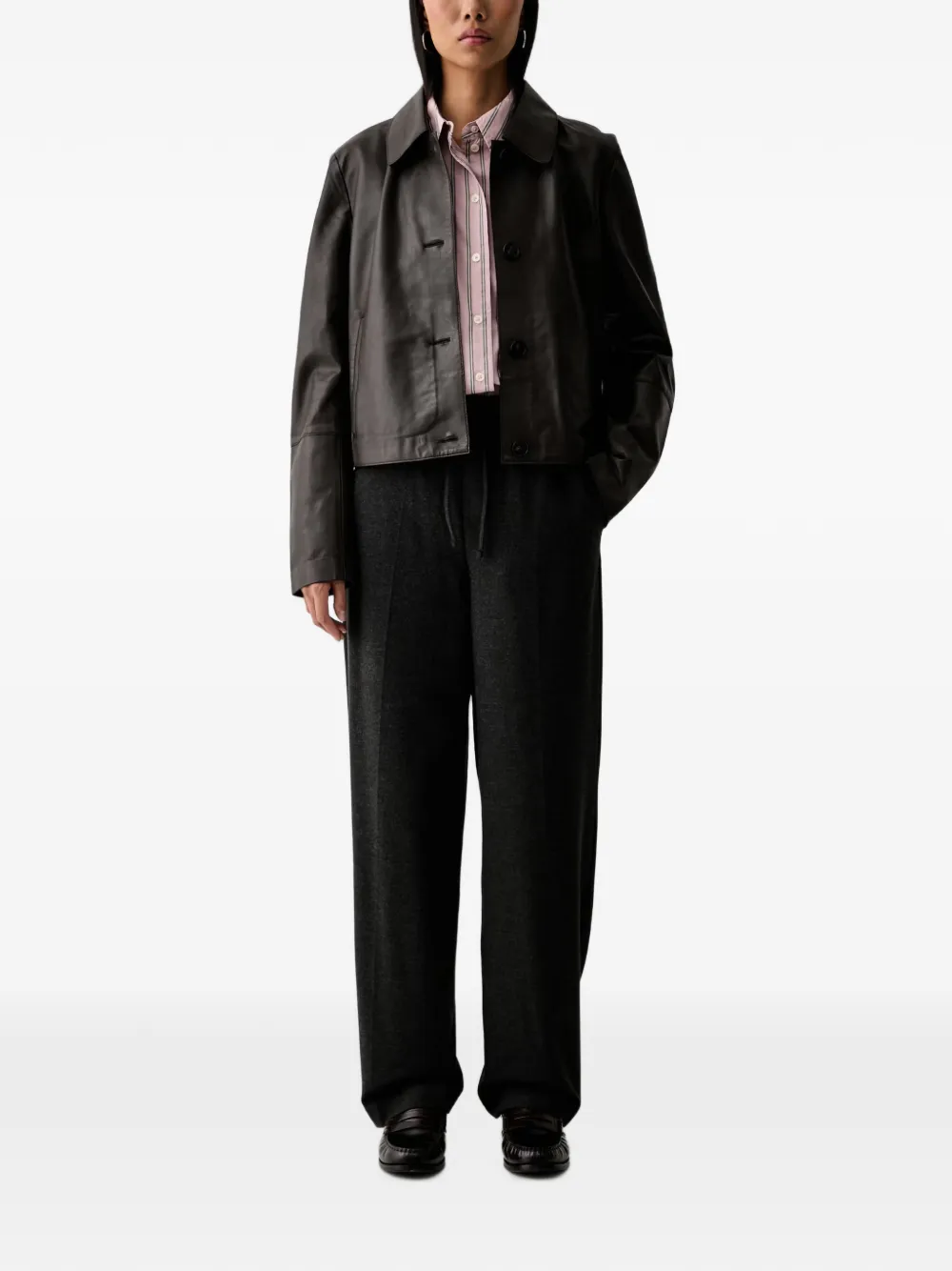 Marc O'Polo vertical-stripe shirt Roze