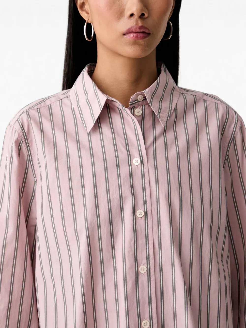 Marc O'Polo vertical-stripe shirt Roze