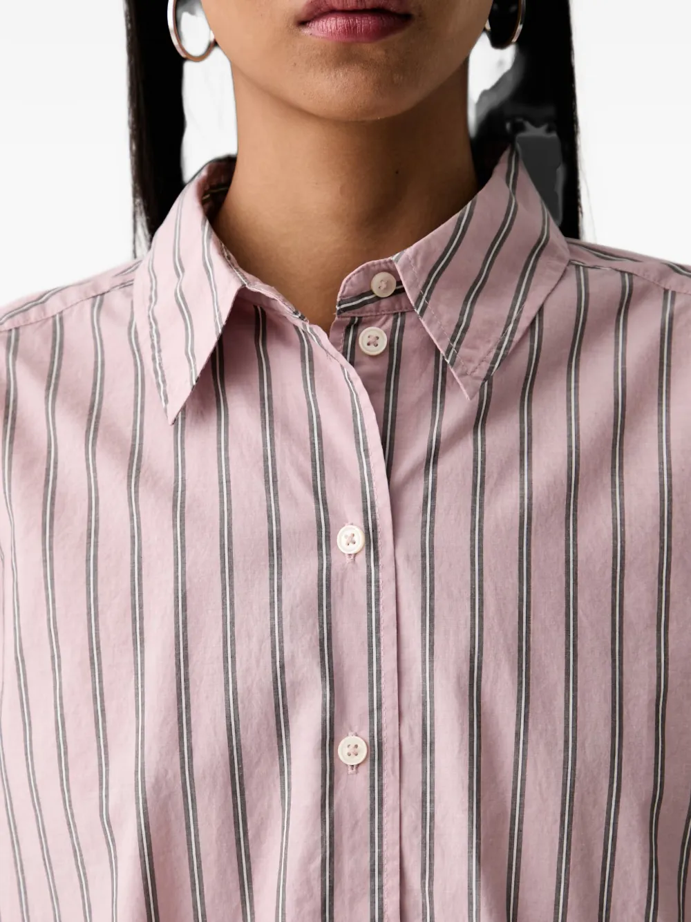 Marc O'Polo vertical-stripe shirt Roze