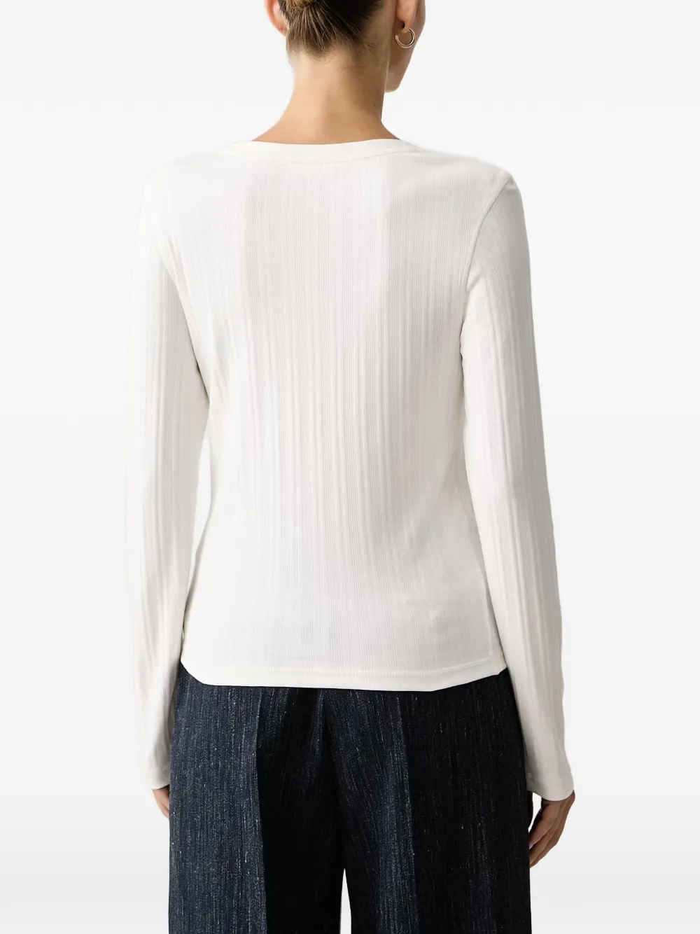Marc O'Polo ribbed long-sleeve T-shirt Wit