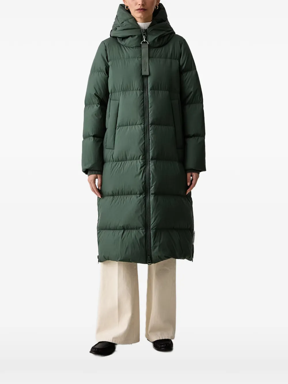 Marc O'polo Quilted Hooded Oversized Coat In Green