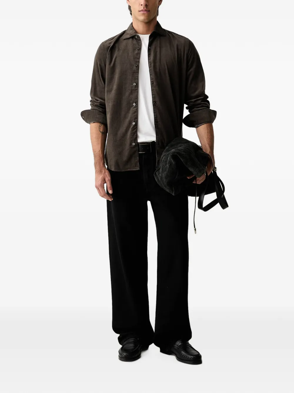 Marc O'Polo corduroy long-sleeve shirt Bruin