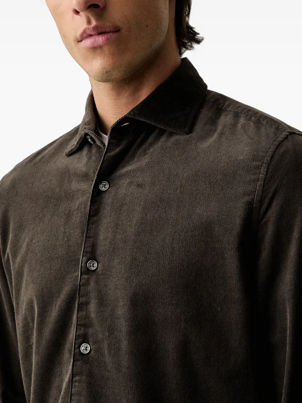 Marc O'Polo corduroy long-sleeve shirt Bruin