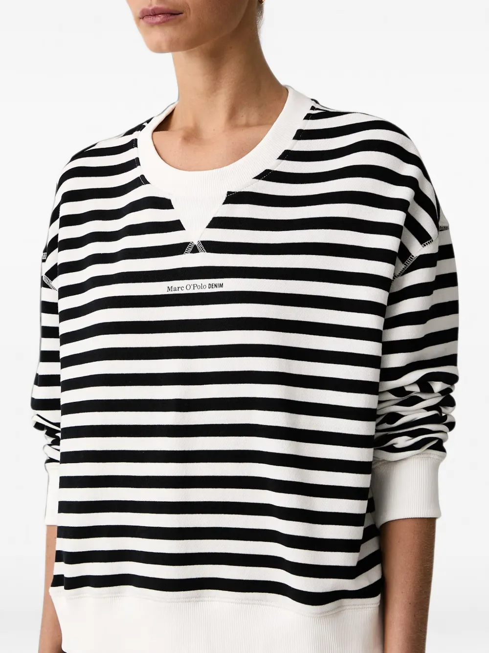 Marc O'Polo horizontal-stripe sweatshirt Wit