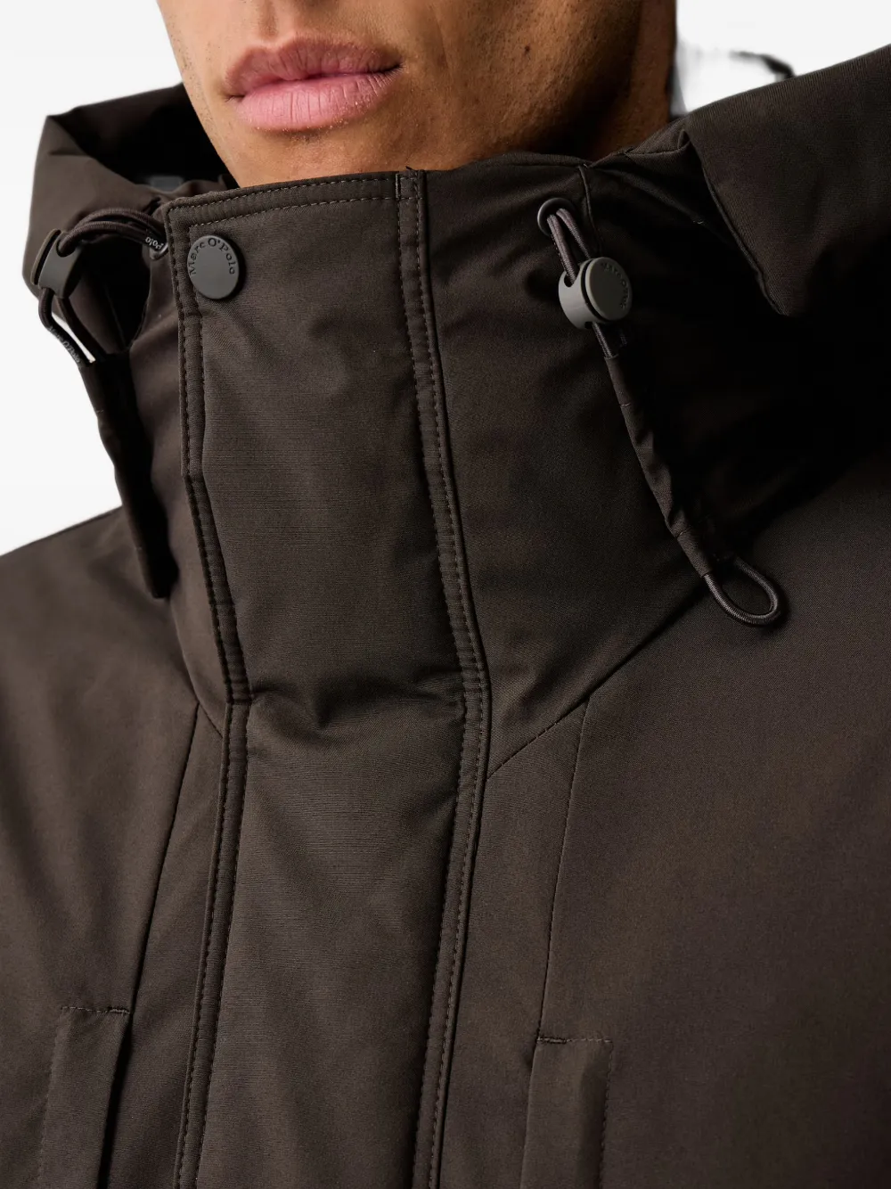 Marc O'Polo hooded multi-pocket parka coat Bruin