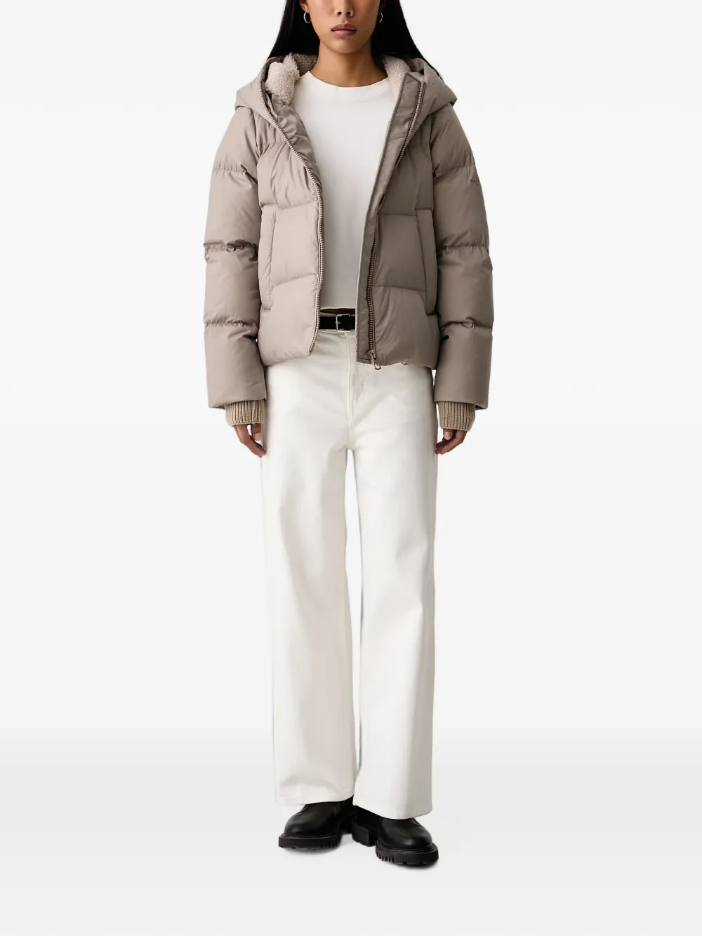 Marc O'Polo quilted hooded jacket Beige