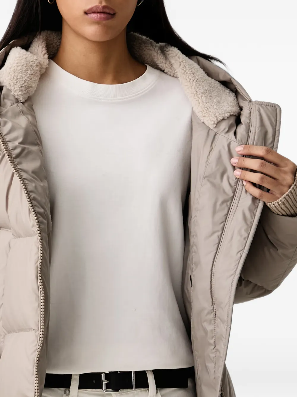 Marc O'Polo quilted hooded jacket Beige