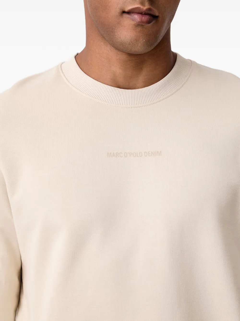 Marc O'Polo logo-print crew-neck sweater Beige