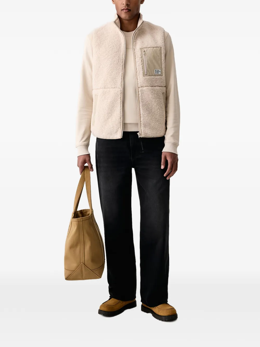 Marc O'Polo logo-print crew-neck sweater Beige