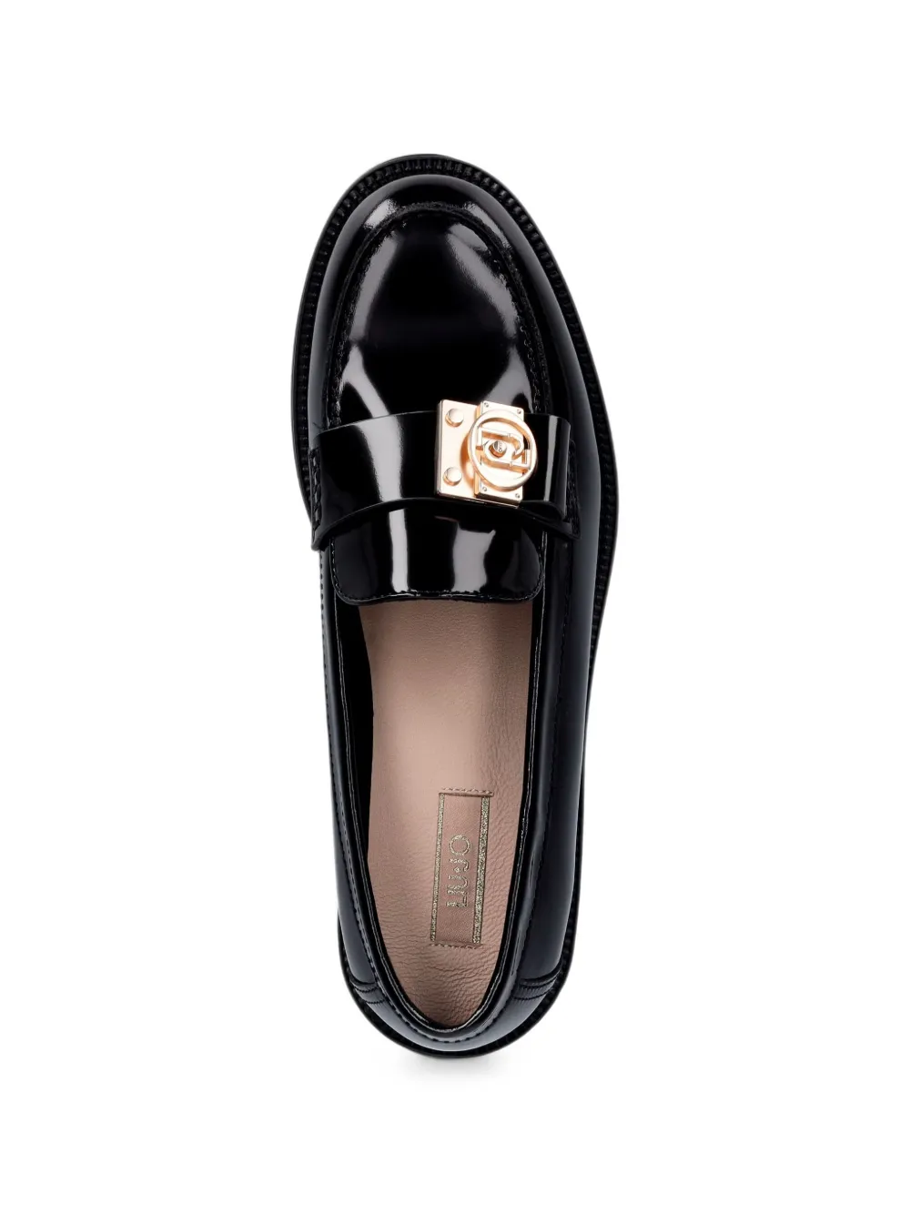 LIU JO brushed leather loafers Zwart
