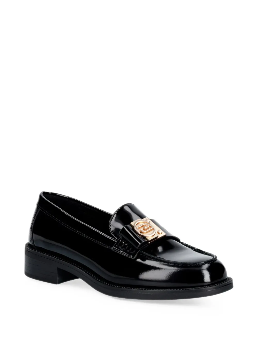 LIU JO brushed leather loafers Zwart