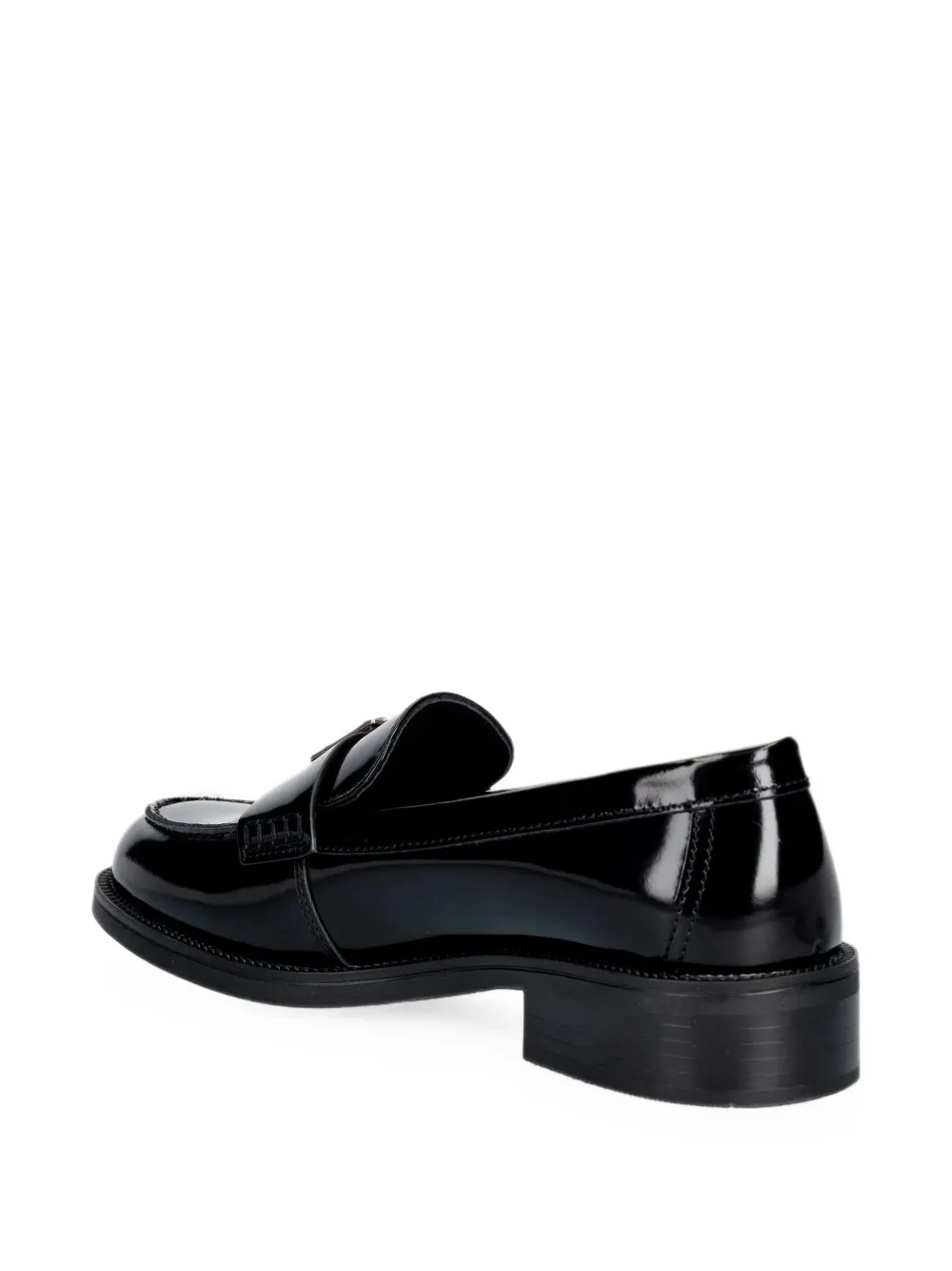 LIU JO brushed leather loafers Zwart