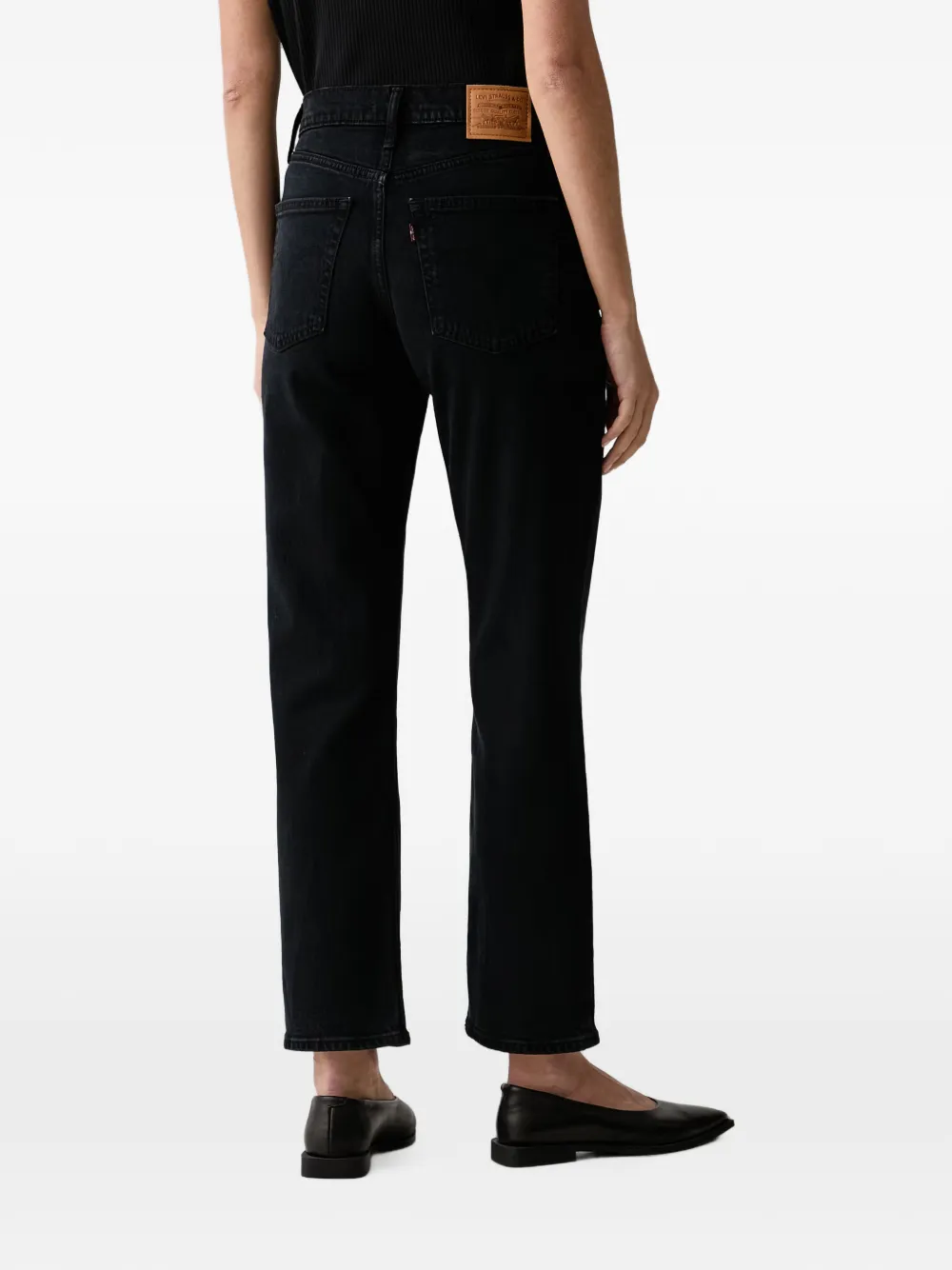 Levi's Ribcage logo-patch slim-fit jeans Zwart