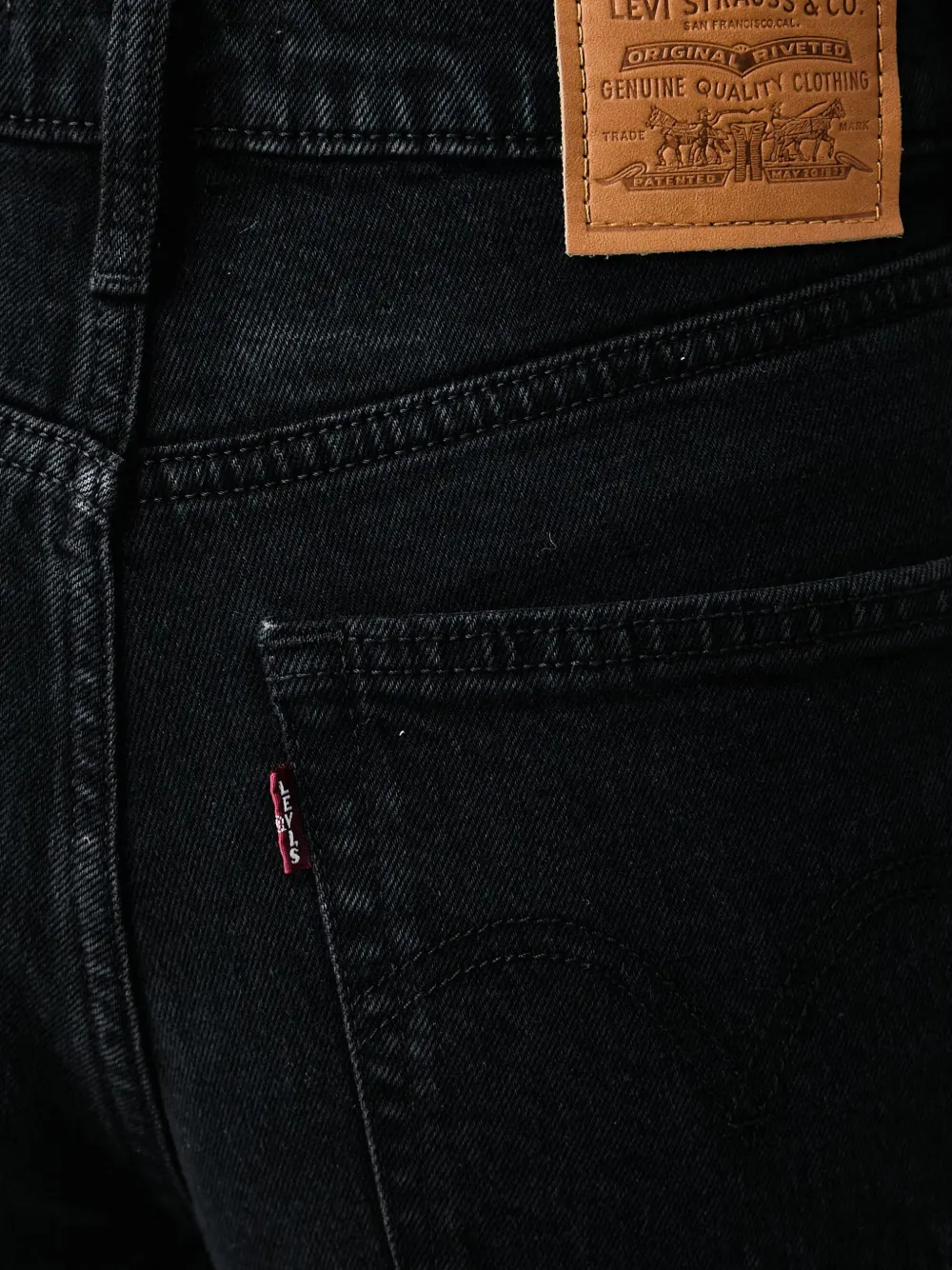 Levi's Ribcage logo-patch slim-fit jeans Zwart