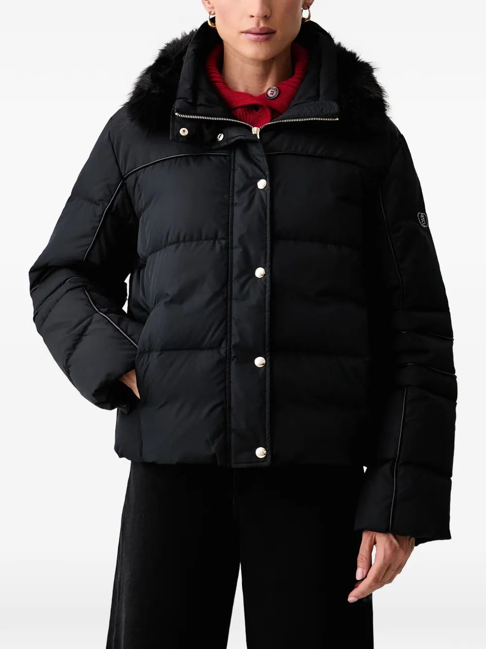 LIU JO quilted down jacket with teddy collar
