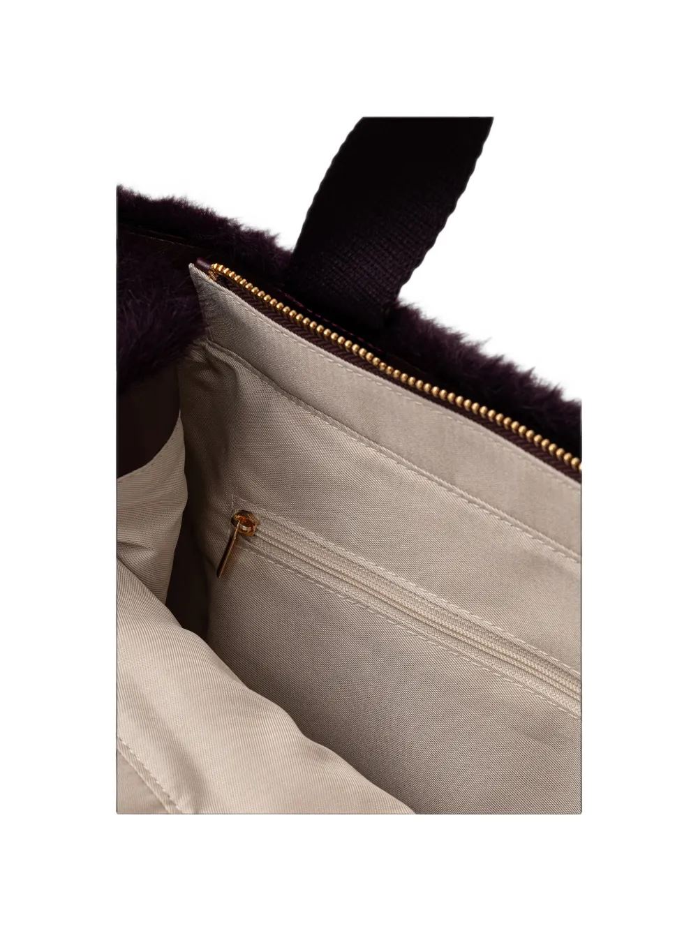 LIU JO large faux-fur logo-embroidered tote bag Rood