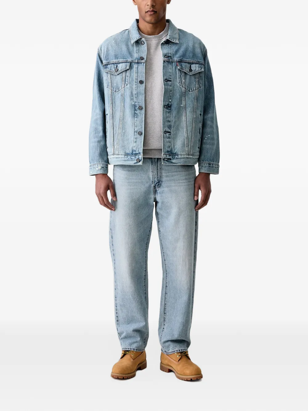 Levi's logo-embroidered crew-neck sweater Grijs
