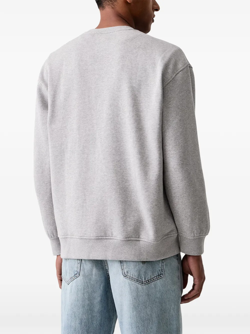 Levi's logo-embroidered crew-neck sweater Grijs