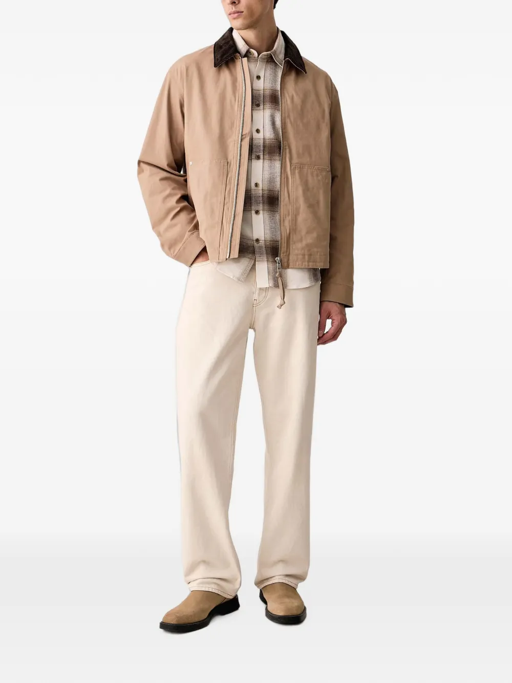 Lindbergh Geruit overhemd Beige