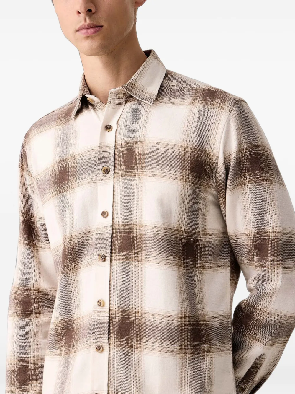 Lindbergh Geruit overhemd Beige