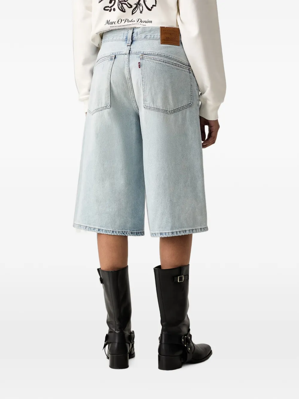 Levi's Super Baggy faded denim shorts Blauw