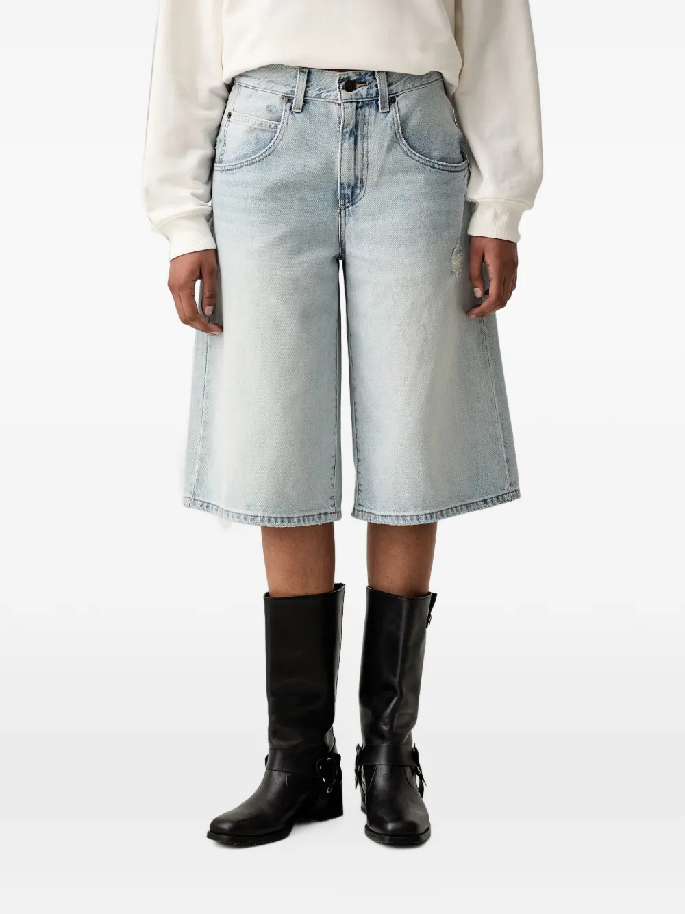 Levi's Super Baggy faded denim shorts Blauw