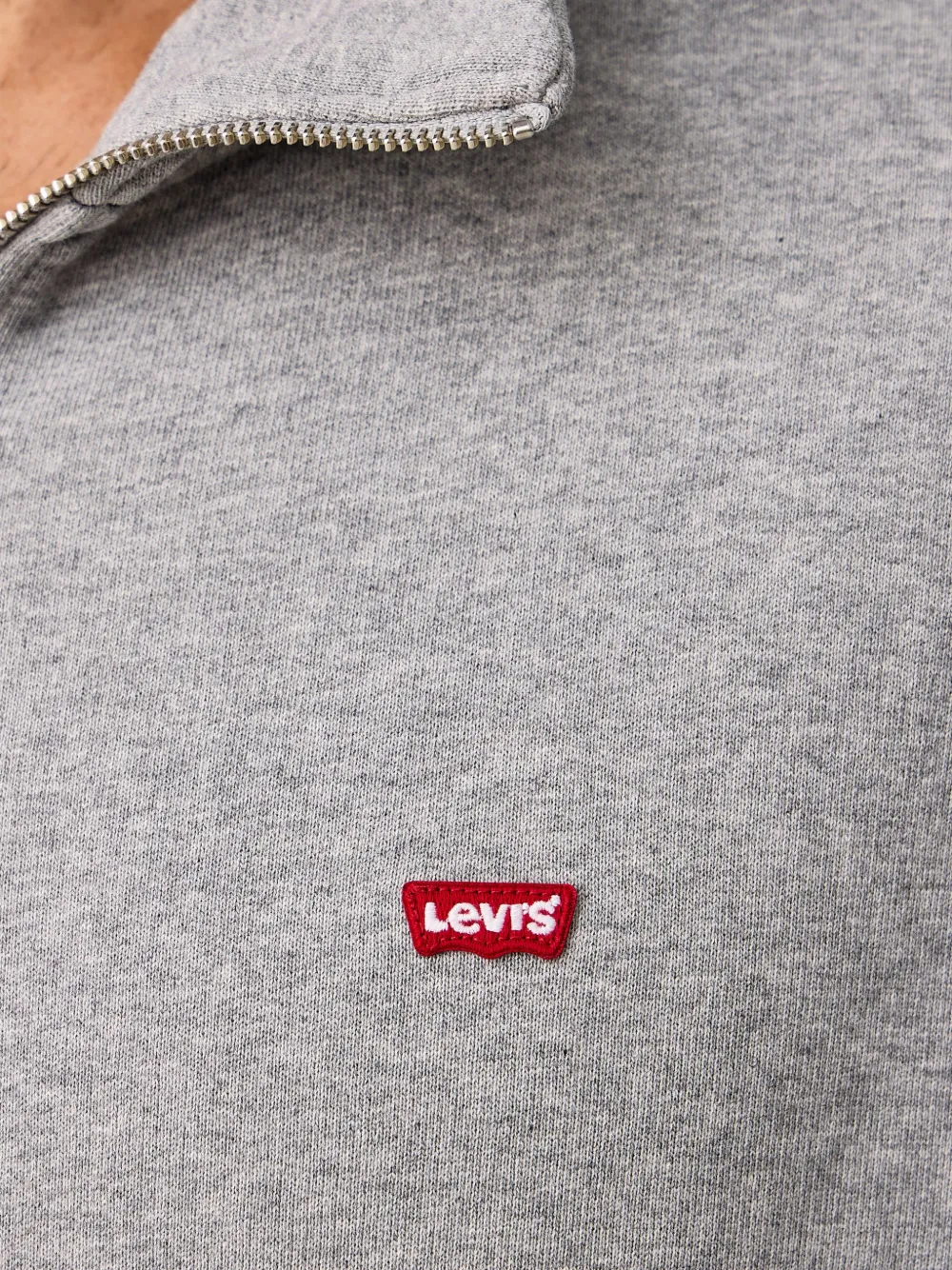 Levi's quarter-zip logo-patch sweatshirt Grijs