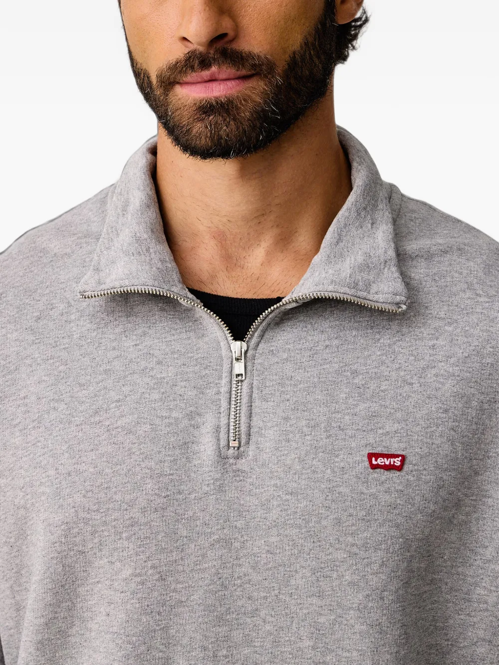 Levi's quarter-zip logo-patch sweatshirt Grijs