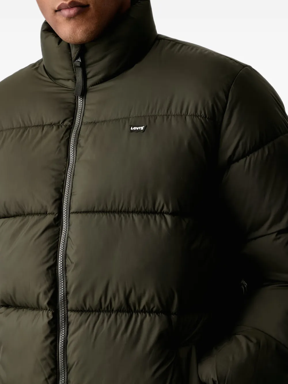 Levi's quilted logo-patch jacket Groen