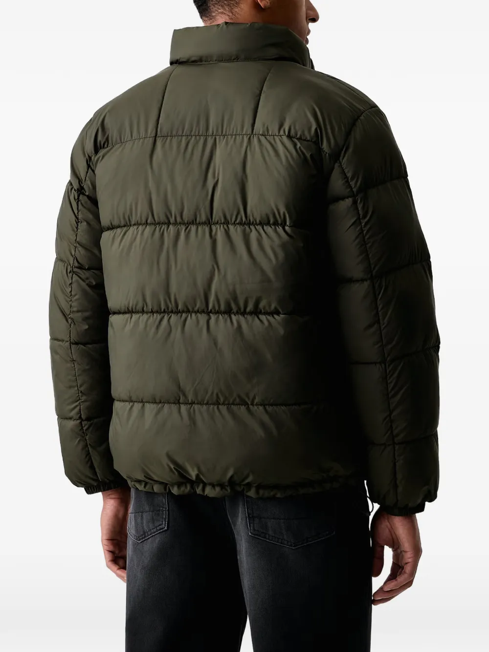Levi's quilted logo-patch jacket Groen