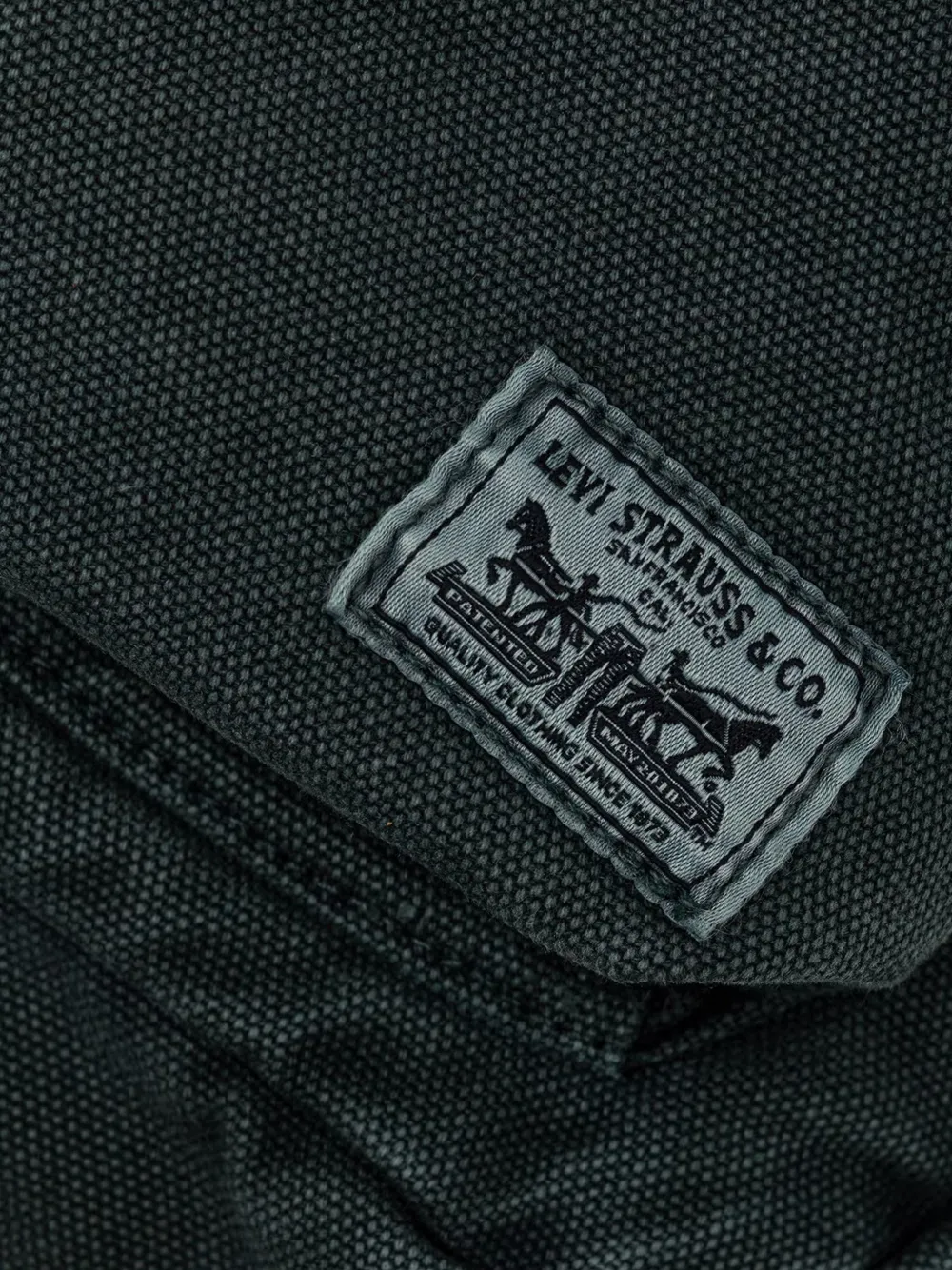 Levi's logo-patch canvas backpack Groen
