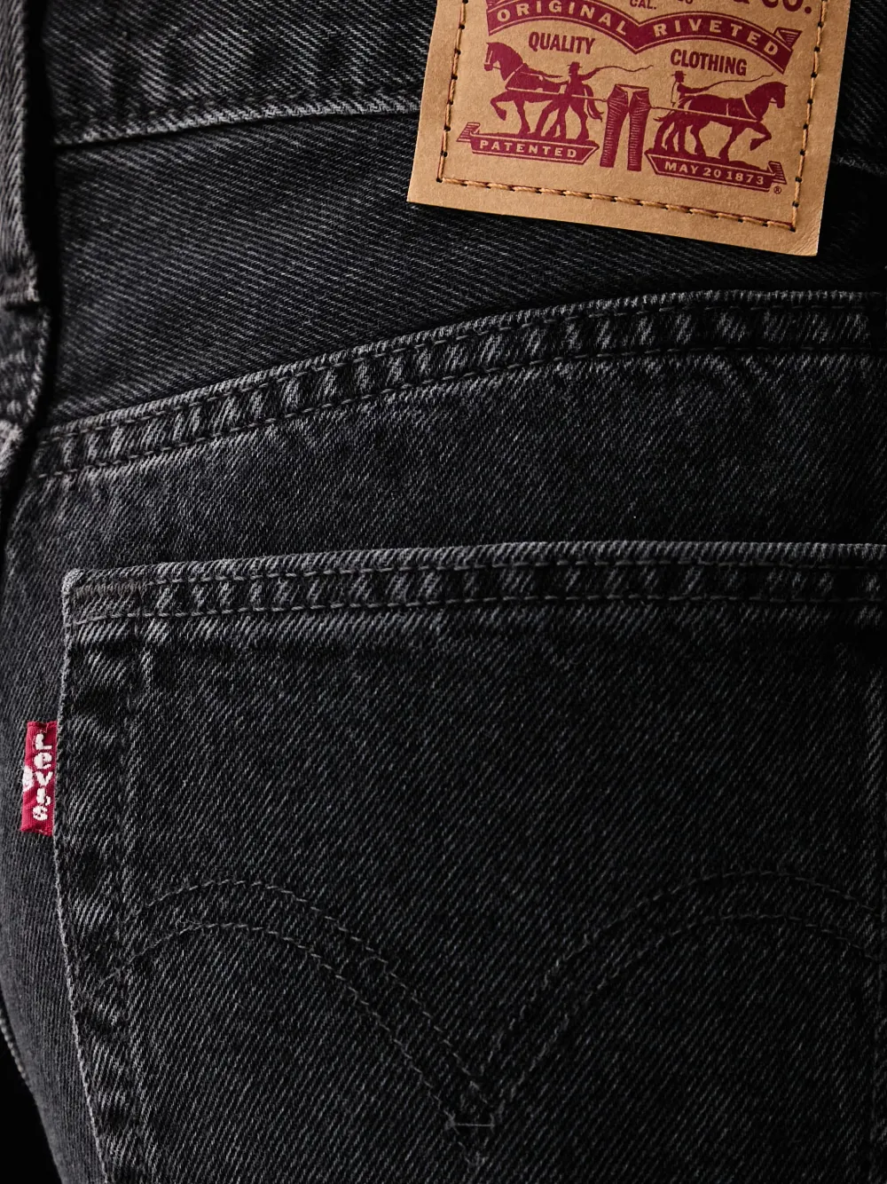 Levi's faded-effect wide-leg jeans Zwart