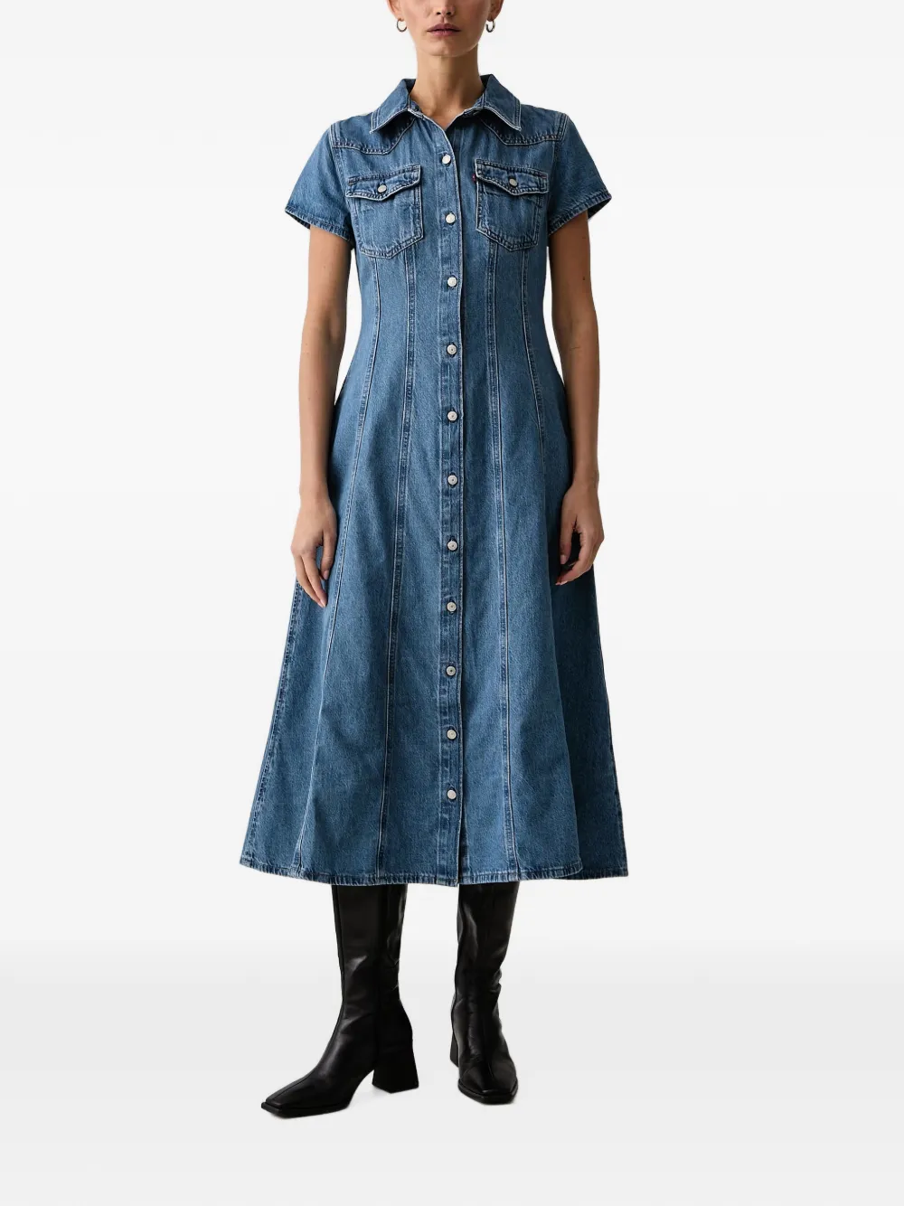 Levi's short-sleeve denim midi dress