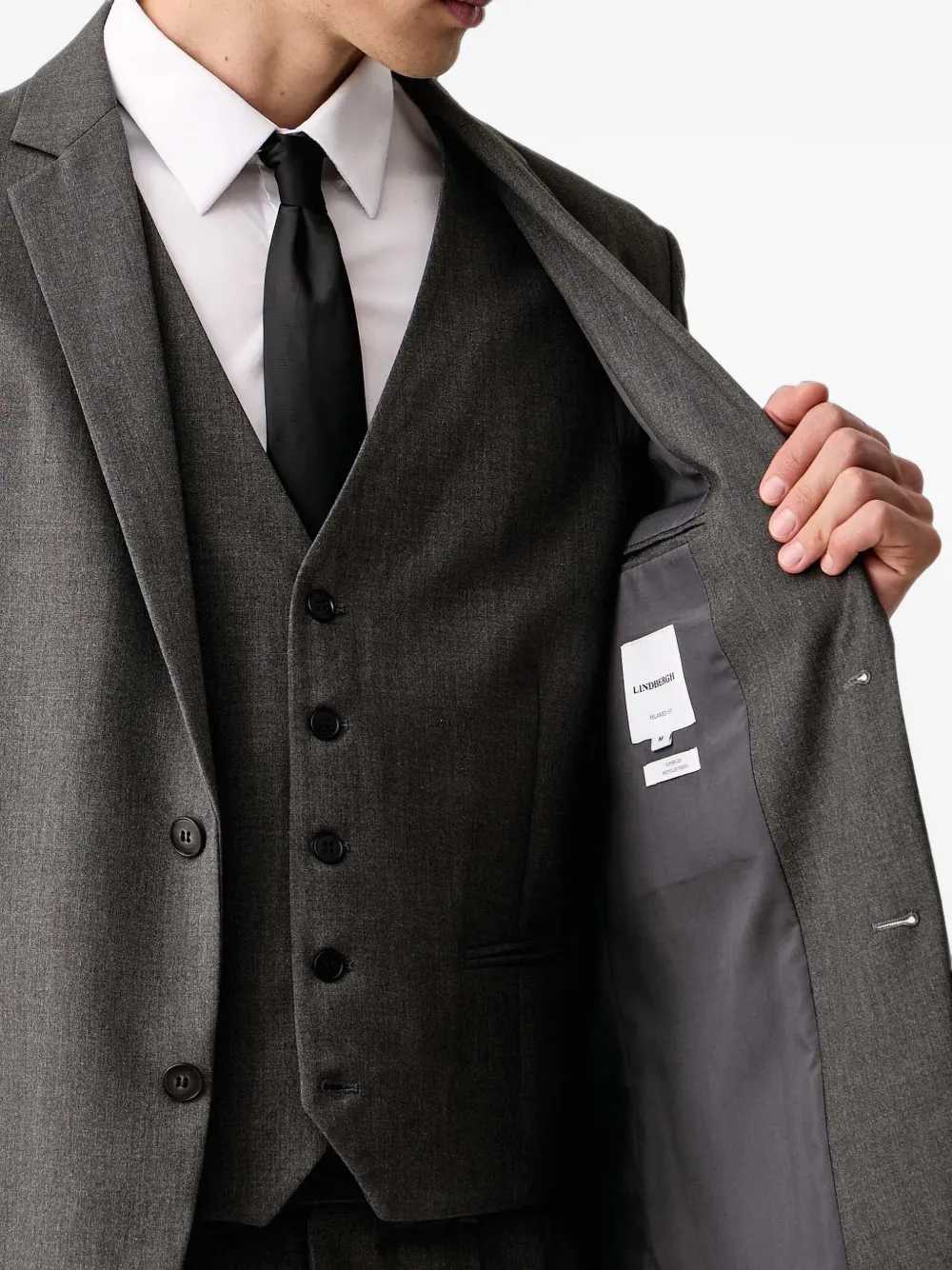Lindbergh Blazer met enkele rij knopen Grijs