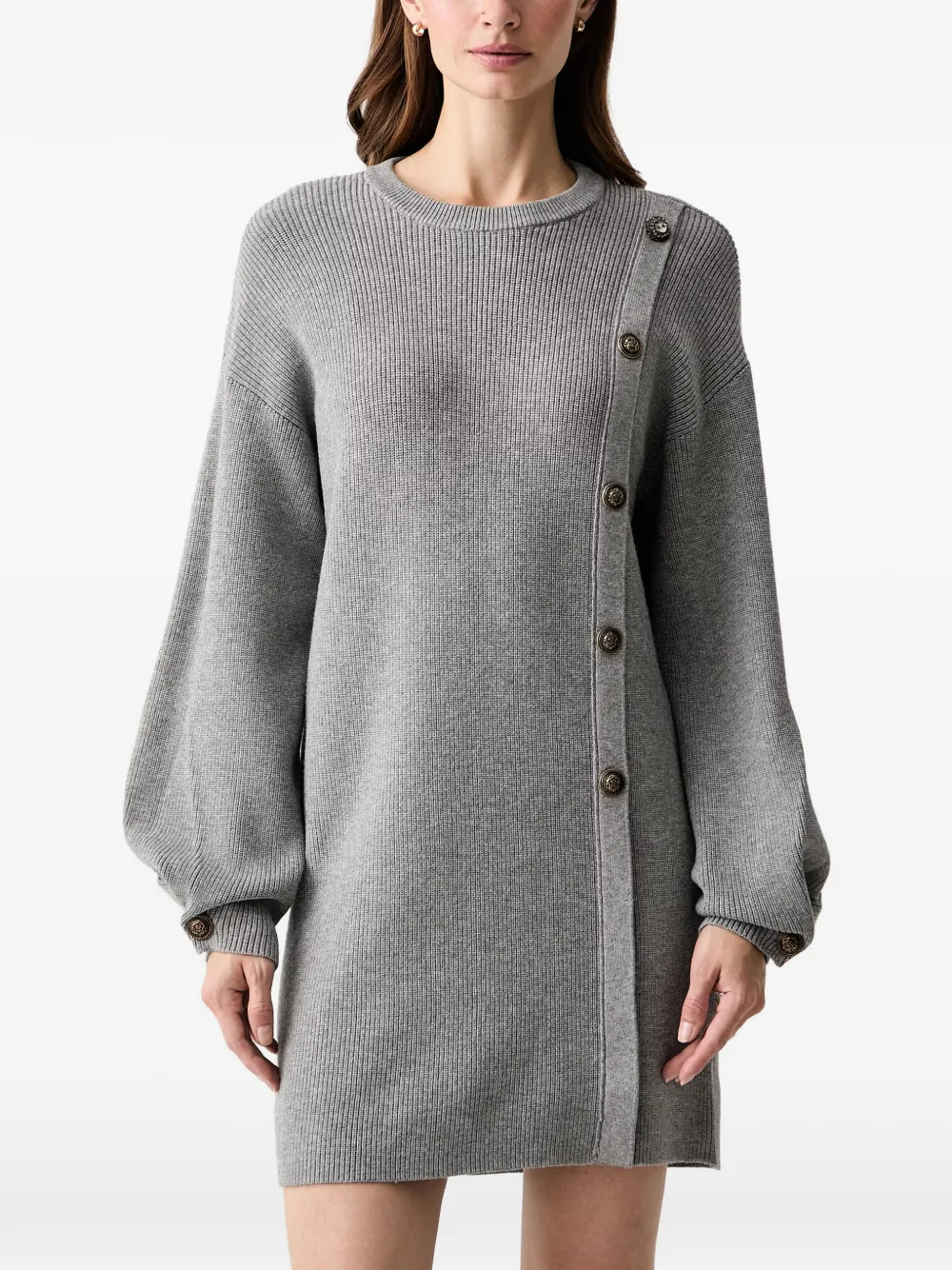 LIU JO button-embellished ribbed-knit dress