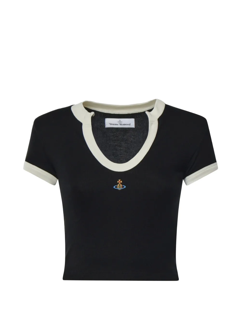 Vivienne Westwood Orb embroidered cropped T-shirt