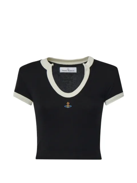 Vivienne Westwood Orb embroidered cropped T-shirt
