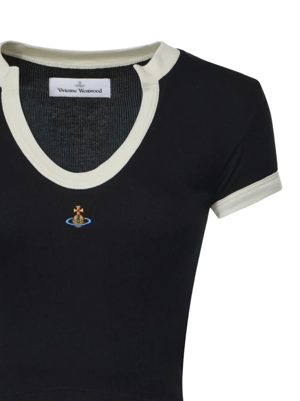 Vivienne Westwood Orb cropped T-shirt met borduurwerk Zwart