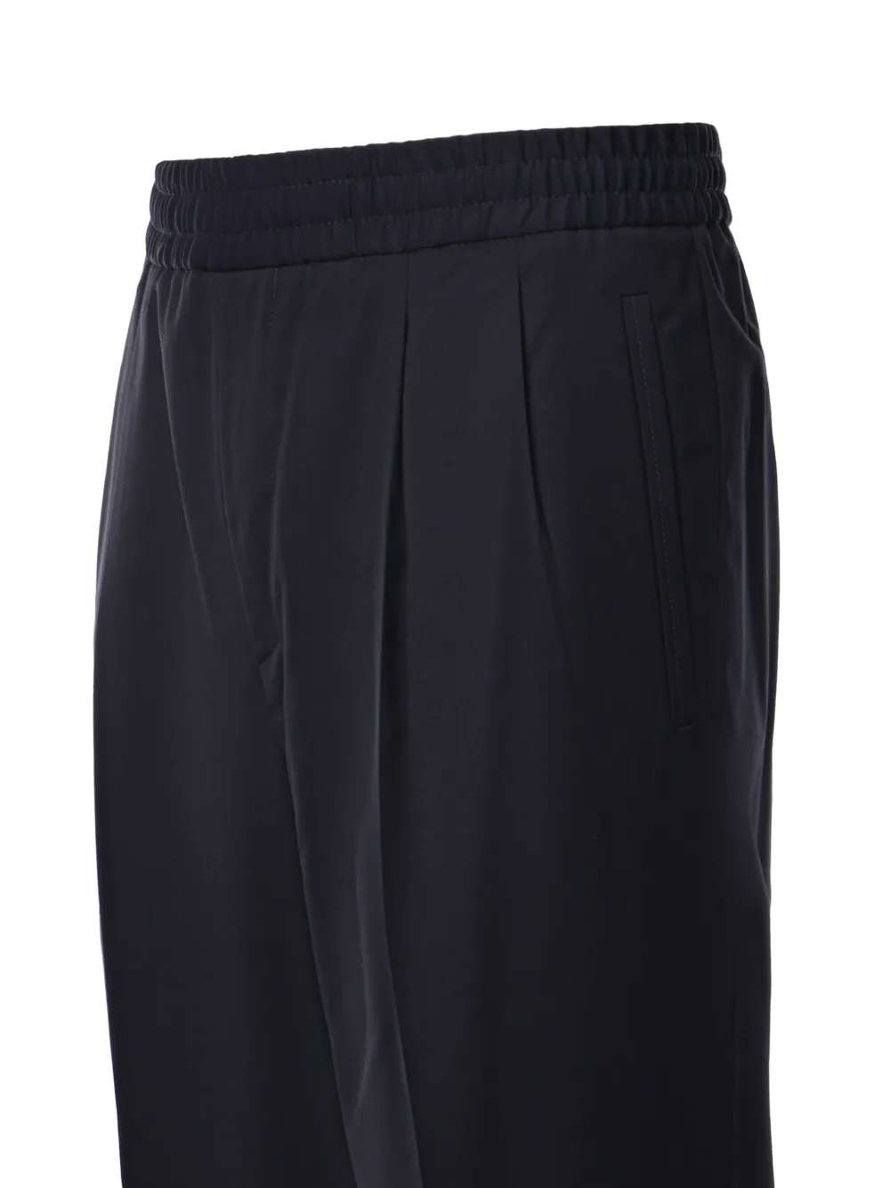 Zegna Plooibroek met elastische tailleband Blauw