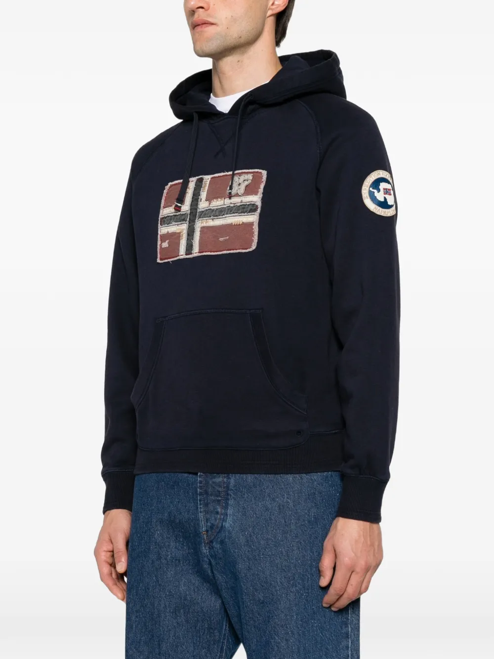Napapijri Hoodie met vlagpatch Blauw