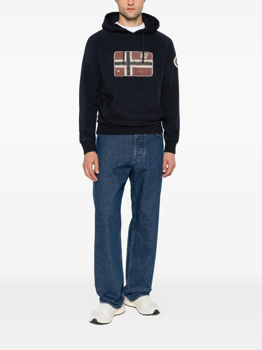 Napapijri Hoodie met vlagpatch Blauw