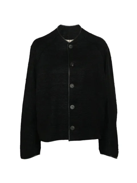 Devoa collarless raglan-sleeve jacket