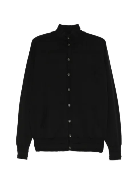 Devoa high-neck ribbed-trim cardigan