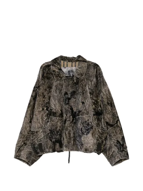 Ziggy Chen crinkled-effect abstract-print jacket