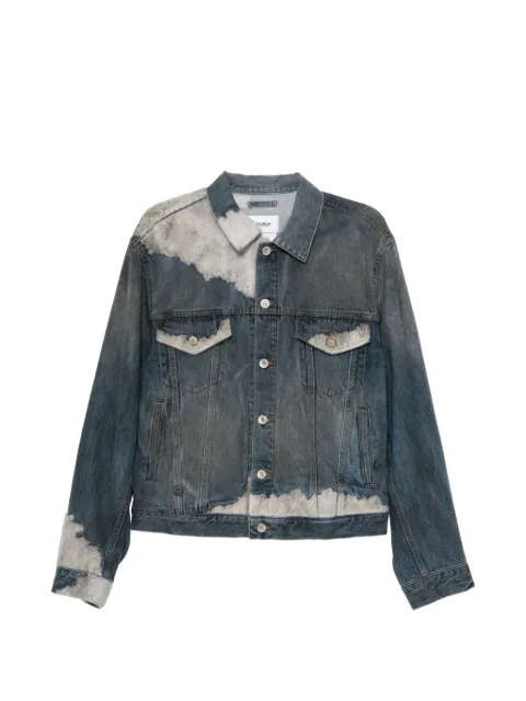Doublet fleece-trim faded denim jacket