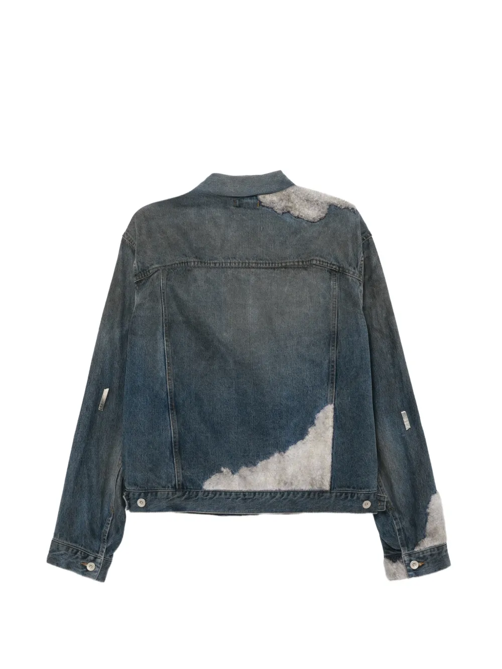 Doublet Denim jack met fleece afwerking en vervaagd effect Blauw